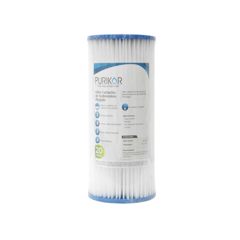 FILTRO CARTUCHO BIG BLUE PLISADO EN POLIPROPILENO 4.5" X 20"