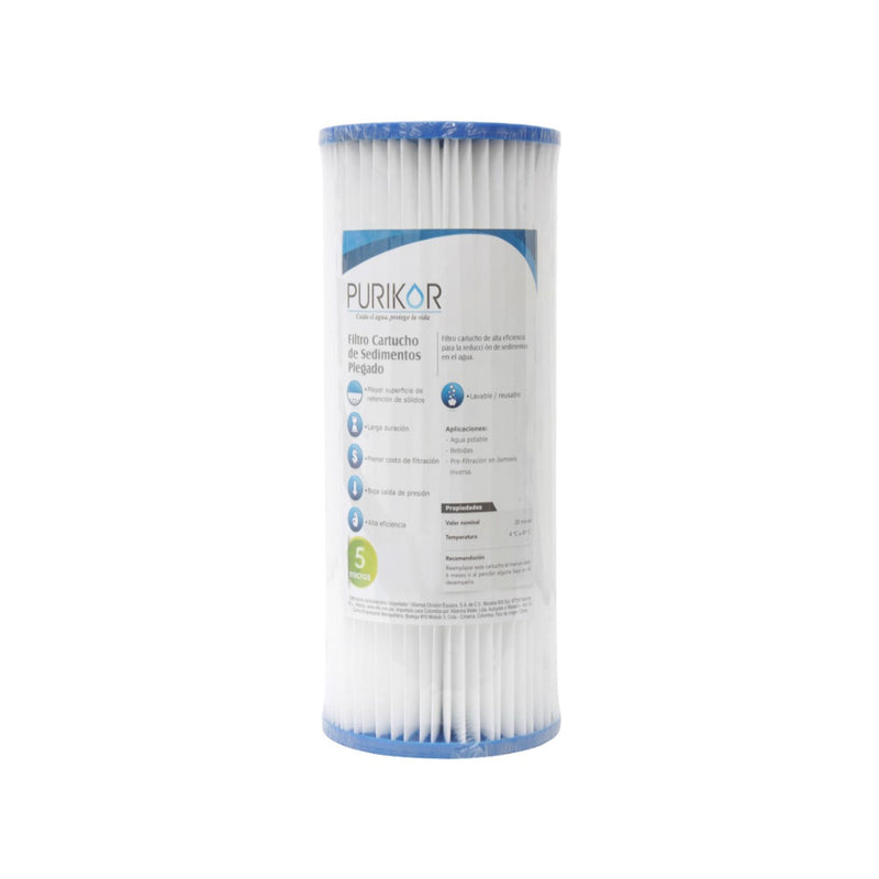 FILTRO CARTUCHO BIG BLUE PLISADO EN POLIPROPILENO 4.5" X 20"