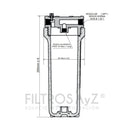 CARCASA DE AGUA BLANCA DE 10" MOISES - in/out 1/2"